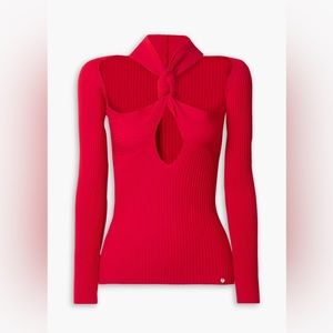 THE ATTICO
Cutout knotted ribbed-knit sweater